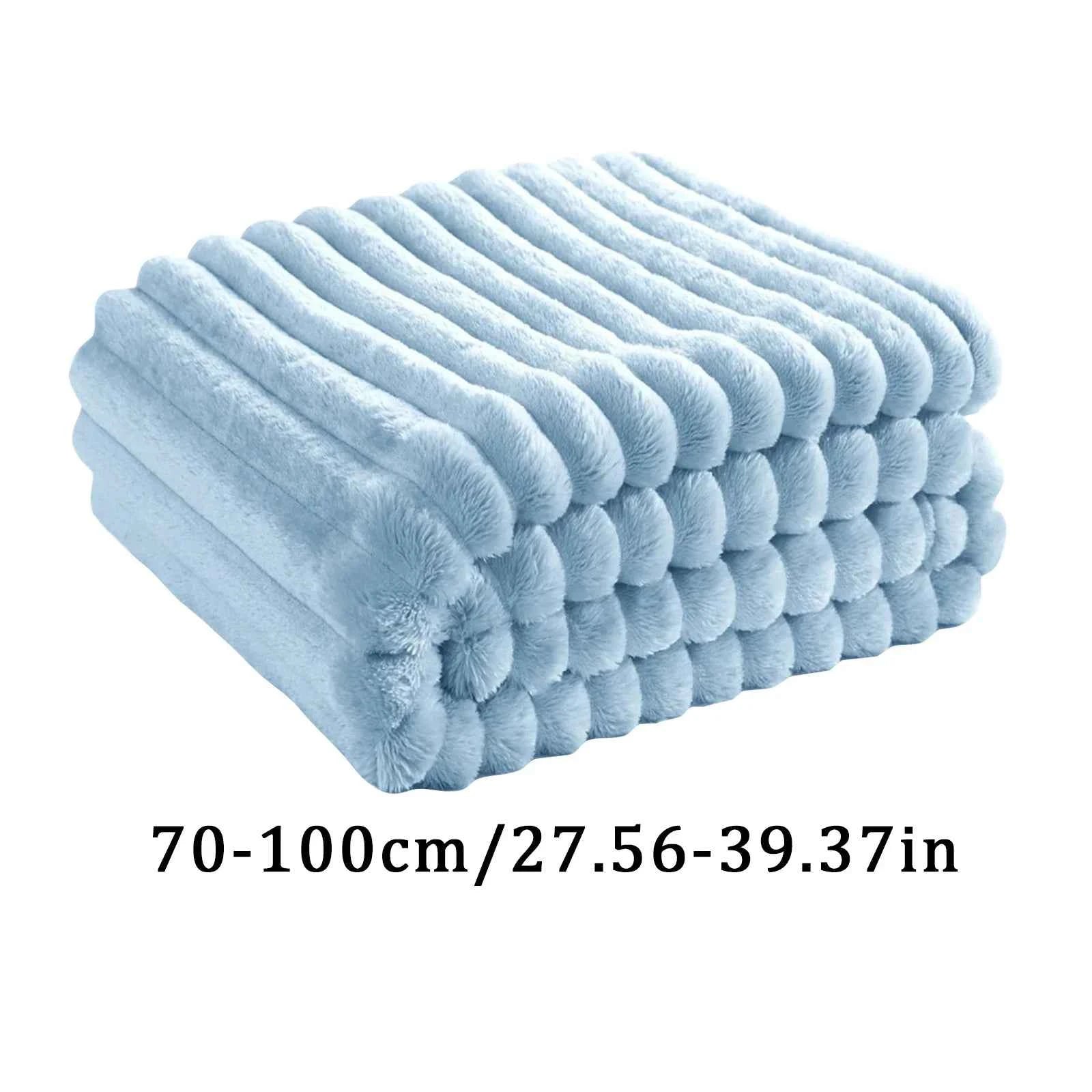 Striped Flannel Blankets For Beds Solid Pink Blue Color Soft Warm Mink Throw Sofa Cover Bedspread Beach Airplane Travel Blankets