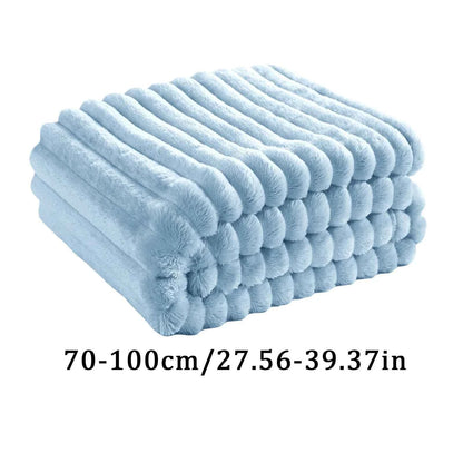 Striped Flannel Blankets For Beds Solid Pink Blue Color Soft Warm Mink Throw Sofa Cover Bedspread Beach Airplane Travel Blankets