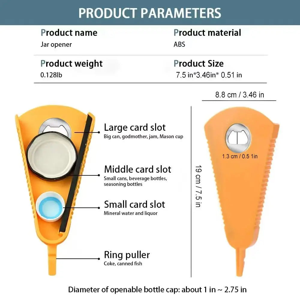 Multifunctional Can Opener & Jar Opener – Beer, Coke, Jam & Beverage Bottle Opener