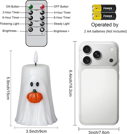 Halloween Ghost Flameless Candle Remote Battery Operated Candle