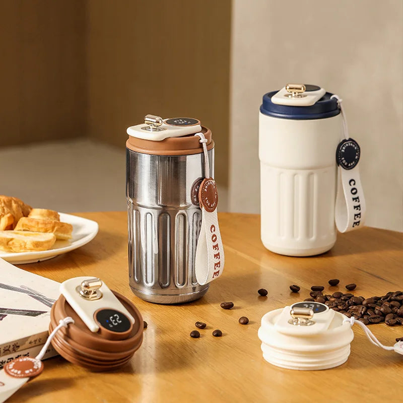 Smart Temperature Display Thermos Bottle 450ml – 316 Stainless Steel Portable Coffee Mug