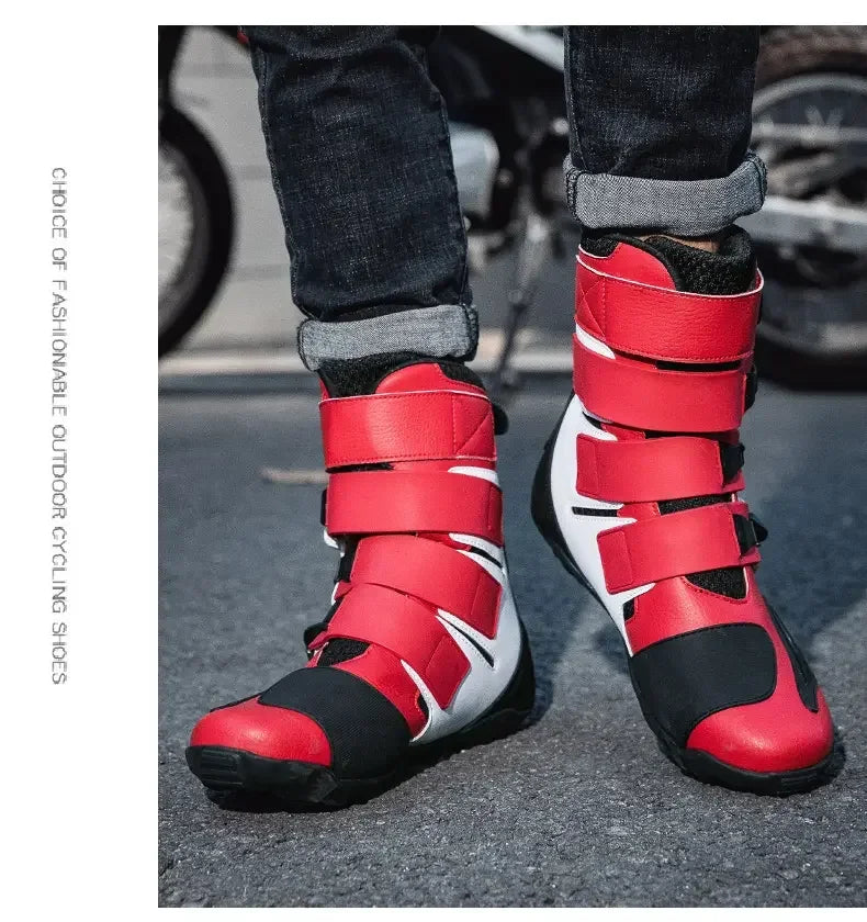 New Waterproof Men's Dirt Bike Shoes Men's Motorcycle Boots New Comfortable Leather Protective Boots Anti-slip Wear-resistant