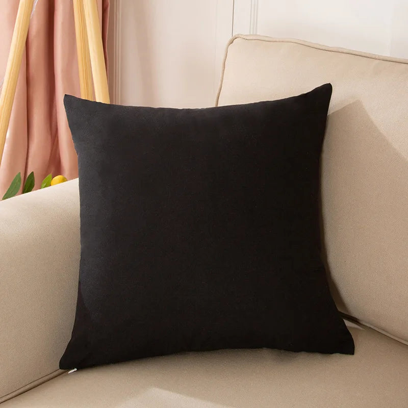 Solid-Color Cotton-Linen Cushion Cover