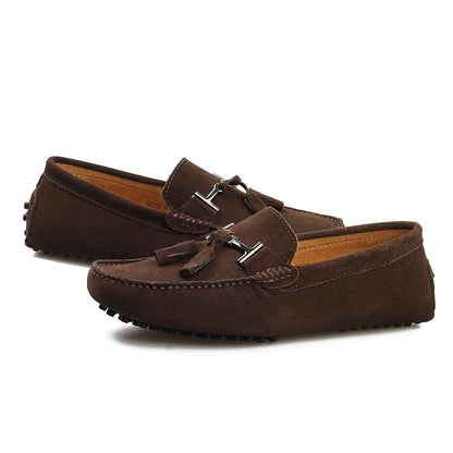 Men's Leather Loafers | Big Size Moccasins Comfy Slip-On Boat Shoes