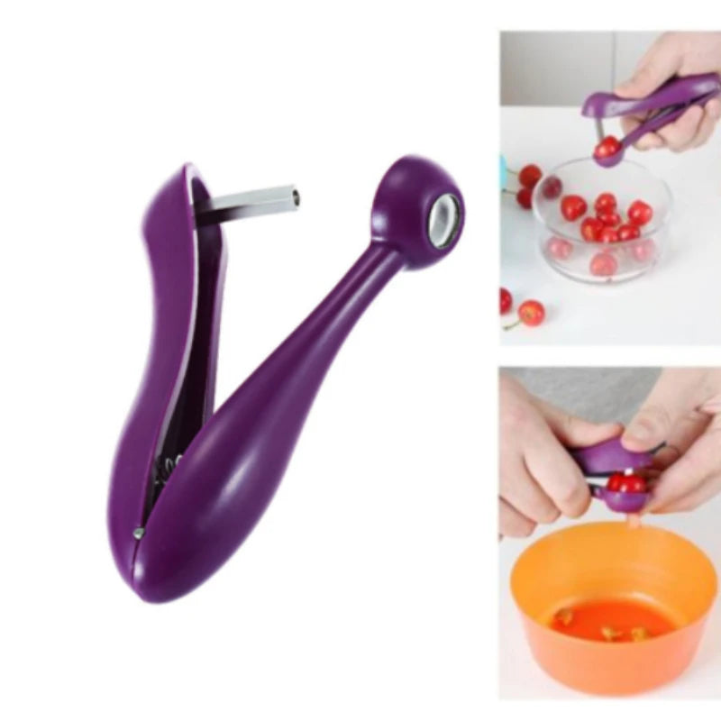 Cherry Pit Remover & Olive Pitter Tool – Fruit & Vegetable Seed Remover Kitchen Gadget