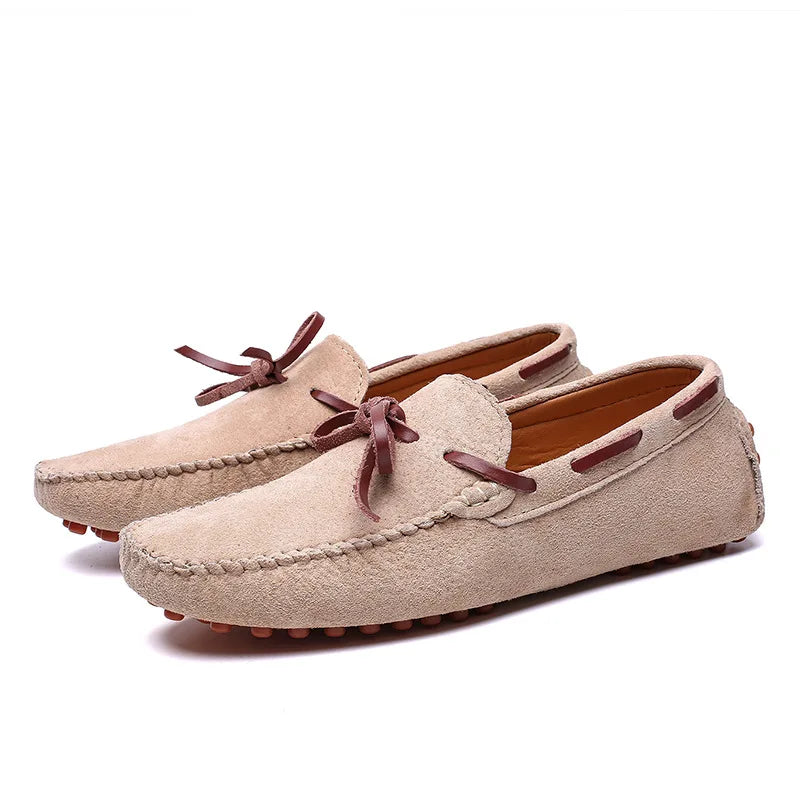 Men's Suede Loafers | Classic Leather Slip-On Driving Flats | Plus Size 38-49