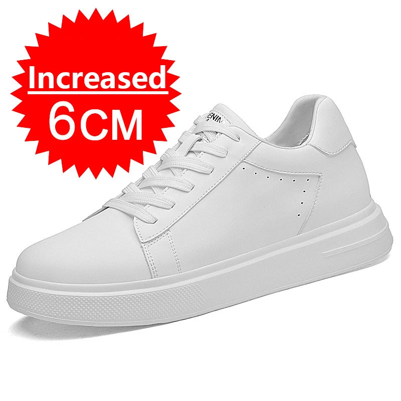 Brand Elevator Shoes Men Heightening Shoes Leather Height Increase 6/8/10cm Lifting Men's Height Increasing Mens Casual Sneakers
