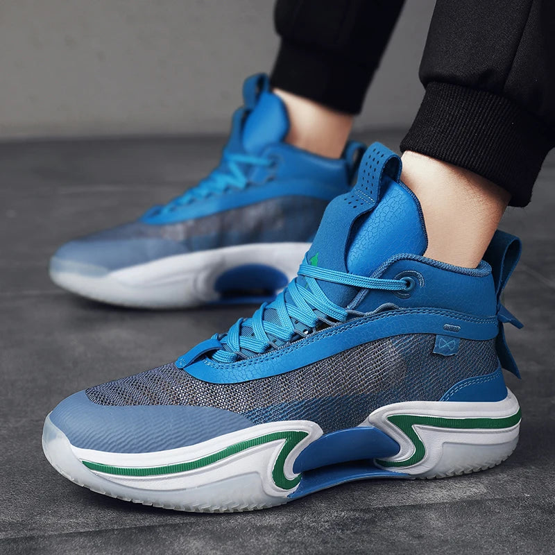 Men Basketball Shoes Breathable Outdoor Mesh Sports Shoes 2025 New Anti Slip Rebound Flat Basketball Boots for Men