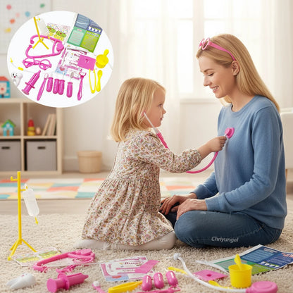 Doctor Play Set 30PCS Simulated Kids Doctor Kit Toys with Stethoscope Educational Pretend Play Medical Toy Boy Girl Toddler Gift