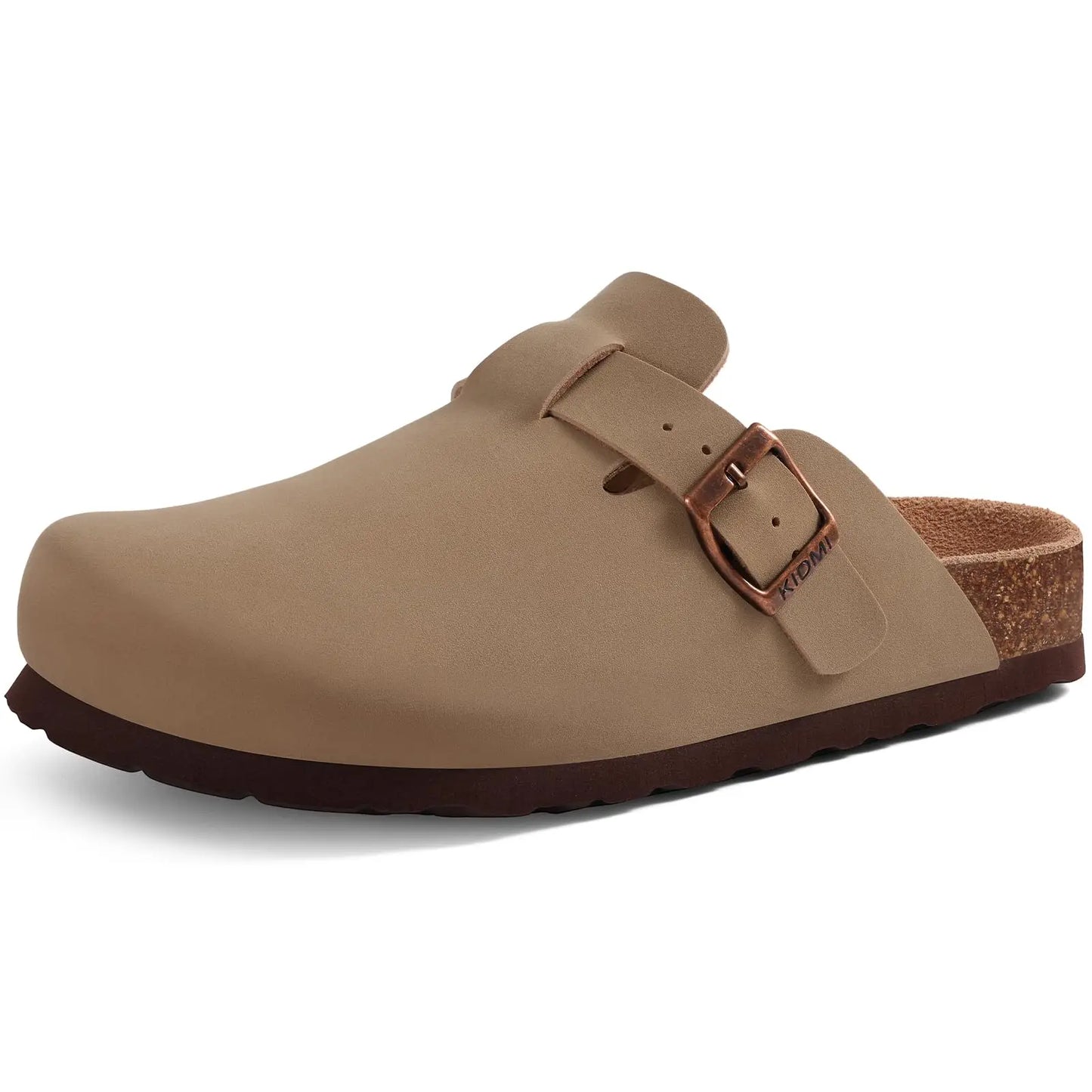 Men’s Suede Clogs — Soft Leather Cork Sandals with Arch Support