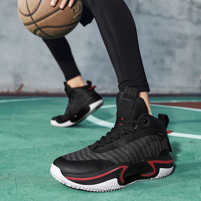 Men Basketball Shoes Breathable Outdoor Mesh Sports Shoes 2025 New Anti Slip Rebound Flat Basketball Boots for Men