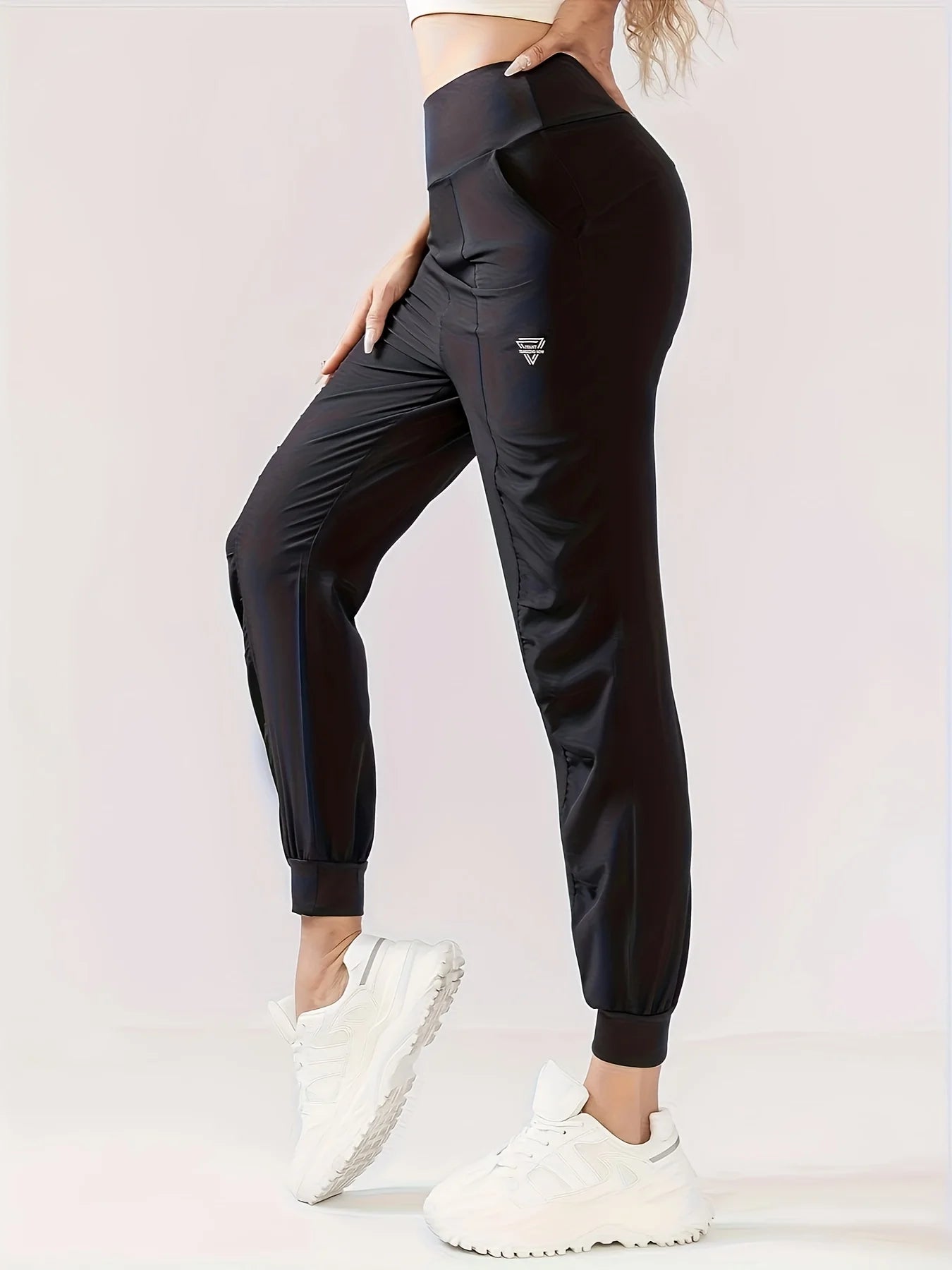 Women's High Waist Quick-Dry Jogger Pants — Breathable Drawstring Running Sport Trousers