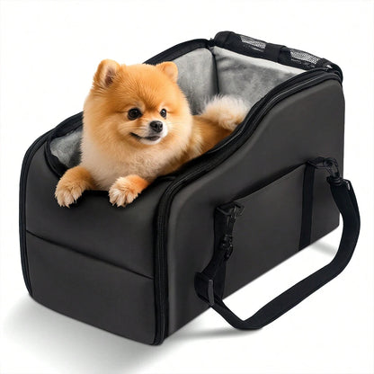 Portable Pet Car Seat with Safety Leash, Up to 12 lbs