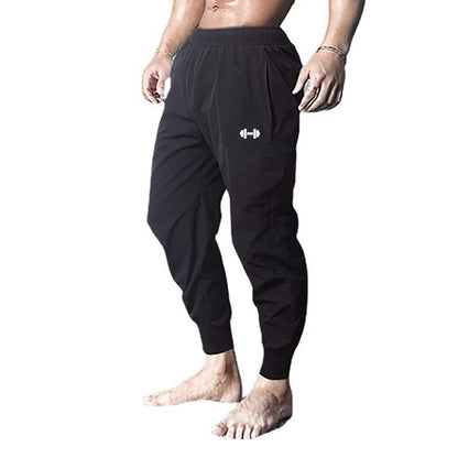 Gym Bodybuilding Fitness Sport Pants Men Casual Training Trousers Elastic Waist Ultra-thin Quick Dry High Waist Loose Long Pants