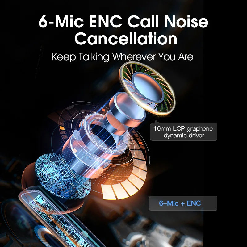 QCY HT05 MeloBuds ANC Wireless Earbuds – 40dB ANC, Bluetooth 5.2, 6-Mic, 30H, IPX5