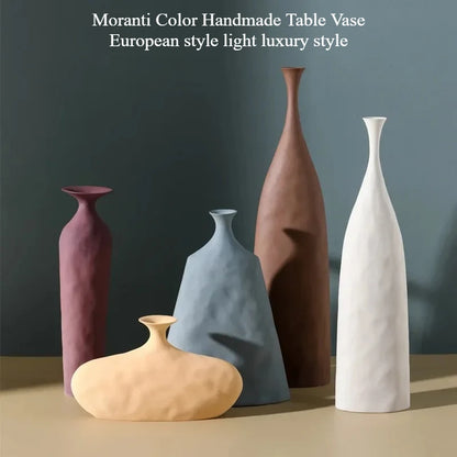 Modern Creative Ceramic Vase Scandinavian Style Flower Pot Nordic Sculpture Art Ornament Room Decoration Office Home Gift