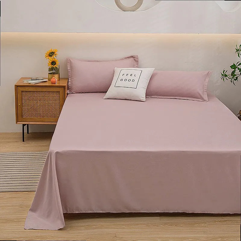 One Solid Color Simple Sheet Machine Washable Single Double Bed Linen Student Dormitory Sheet