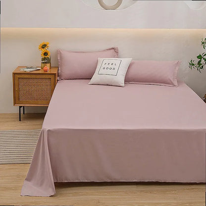 One Solid Color Simple Sheet Machine Washable Single Double Bed Linen Student Dormitory Sheet