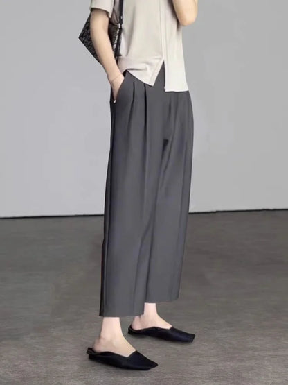 Botvotee Women's Office Harem Pants — High Waist Ankle Length Trousers with Pockets