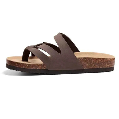 Crestar Women's Clogs Sandals Summer Slip On Slides Cork Footbed Sandals With Adjustable Buckle Lady Soft Casual Beach Slippers