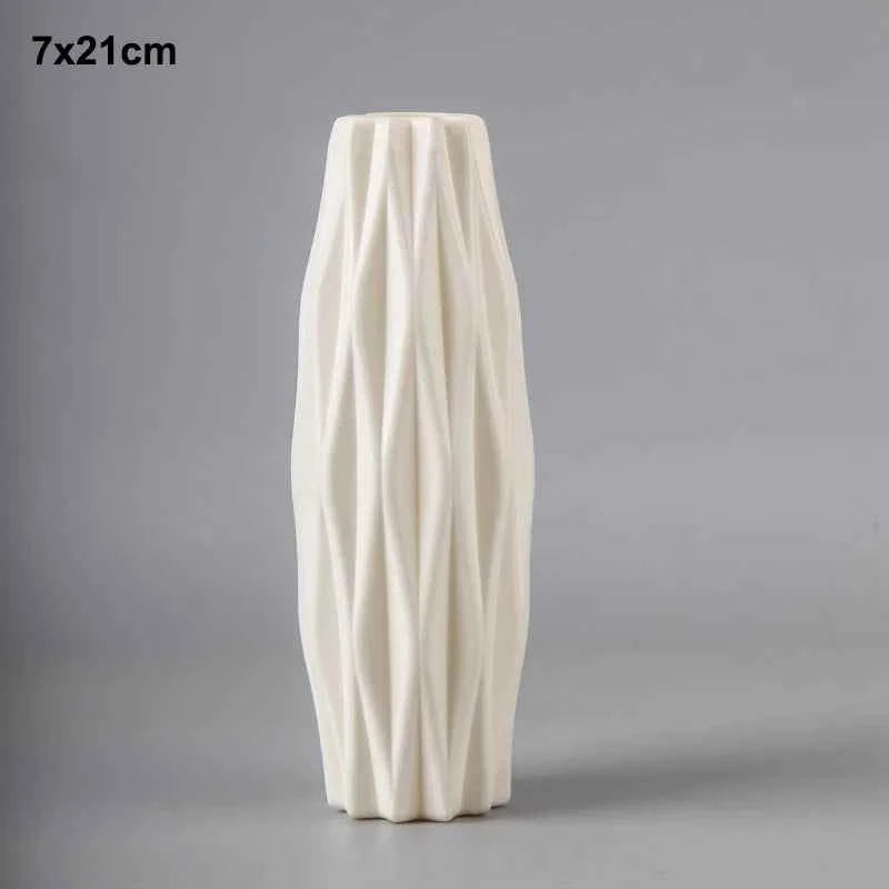 Plastic Flower Modern Vase Decoration Home Nordic Style Vase Imitation Ceramic Flower Pot Decoration Vases for Flowers