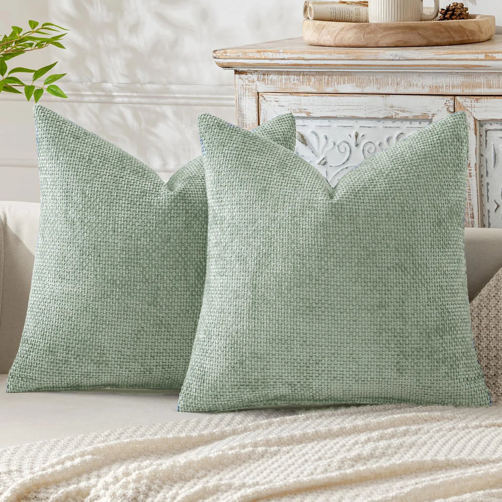 Dark Green Chenille Decorative Cushion Cover