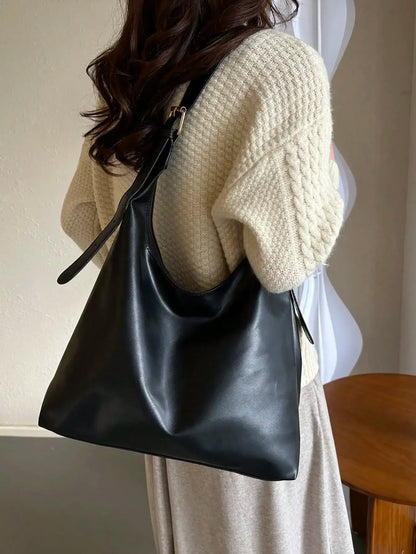 Large Capacity Solid Color Shoulder & Tote Bag