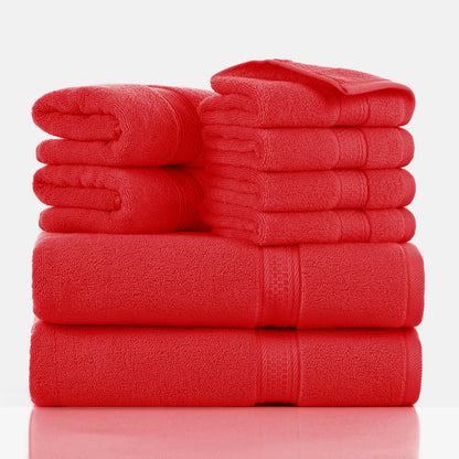 Towels 8 Piece Majestic Plush Luxury Towel Set, Cotton, Grey | Majestic - Bath Towel Set