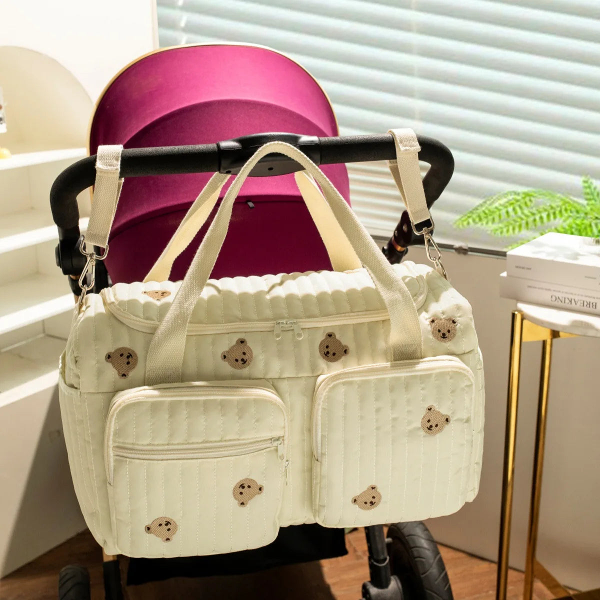 Large Capacity Cotton Maternity Diaper Tote Bag
