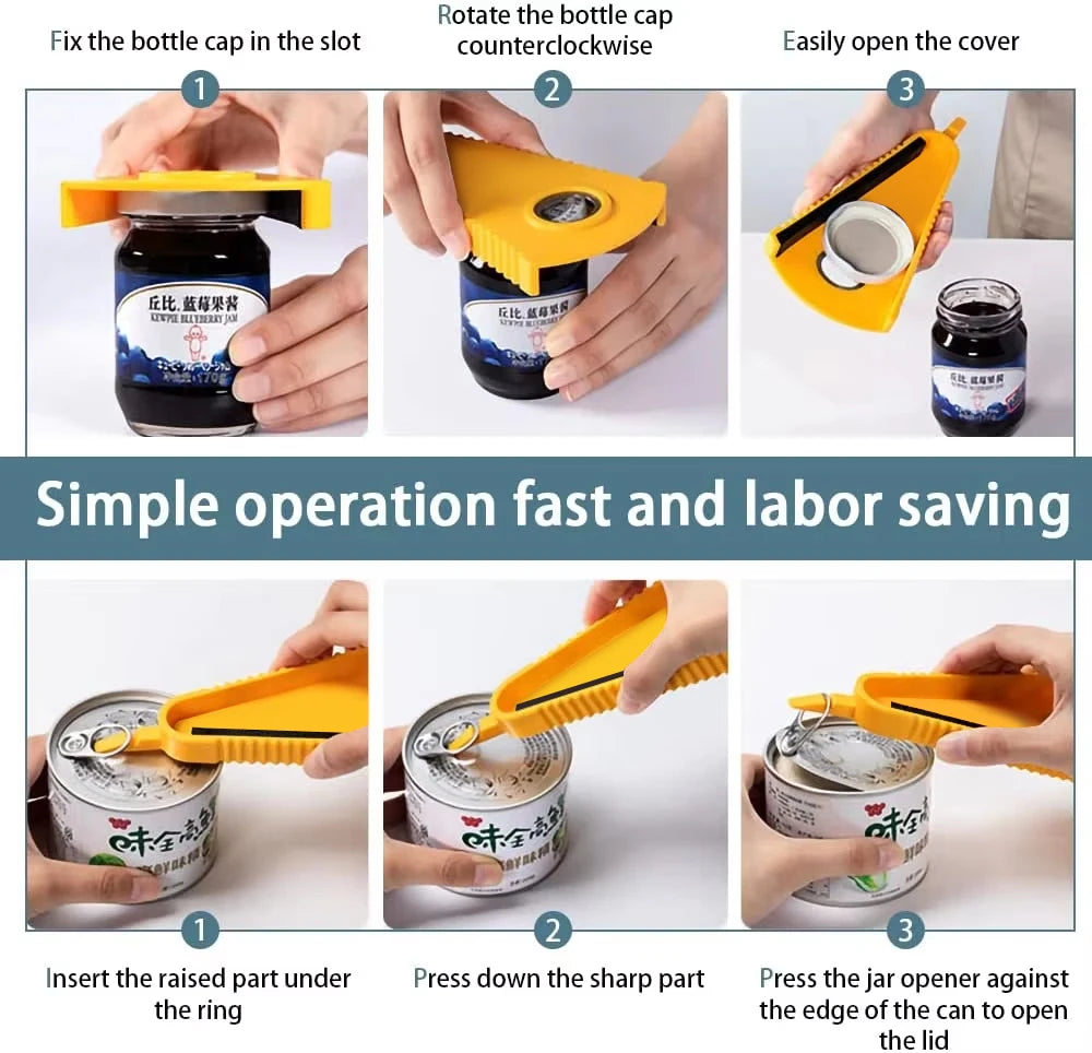 Multifunctional Can Opener & Jar Opener – Beer, Coke, Jam & Beverage Bottle Opener