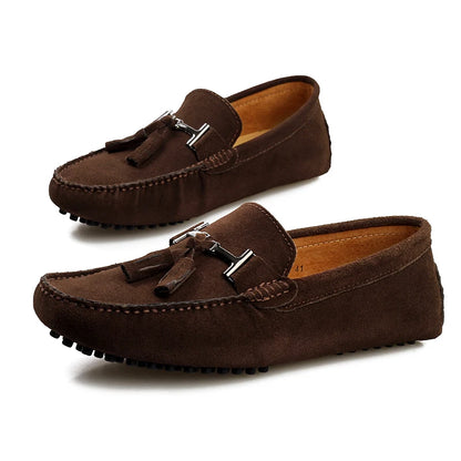 Men's Leather Loafers | Big Size Moccasins Comfy Slip-On Boat Shoes