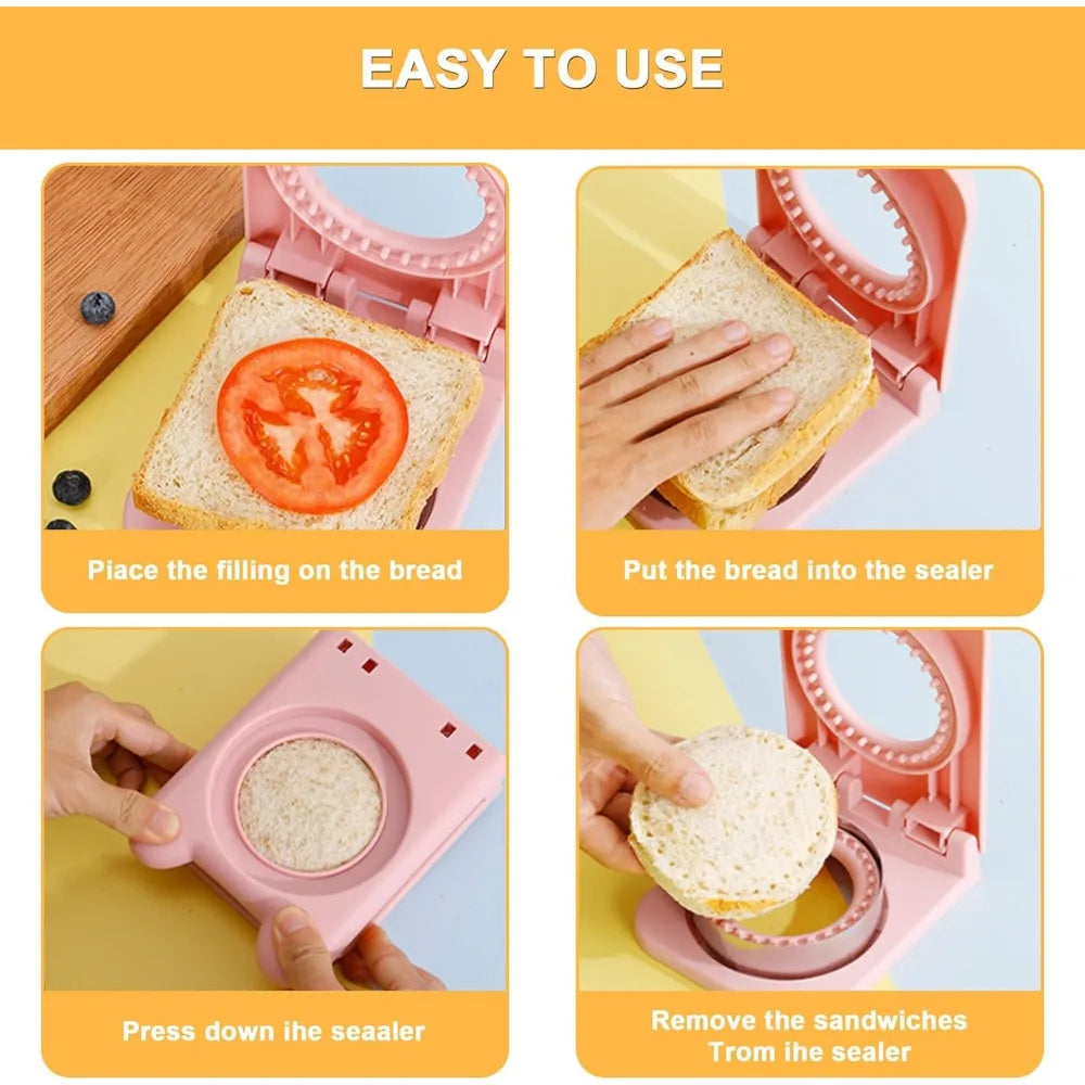 Stainless Steel Sandwich Cutter & Bread Mold Set – Fun DIY Shapes for Lunch Boxes