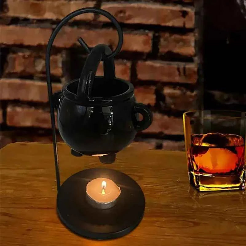 Hanging Cauldron Wax Burner Witch Caldron Pot Candle Holder Witchcraft Supplies Essential Oil Incense Aroma Diffuser Home Decor