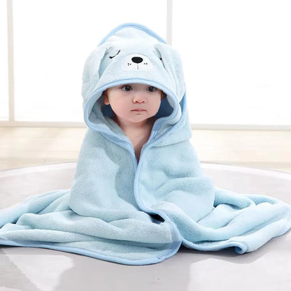 Hooded Coral Fleece Toddler Bathrobe & Towel