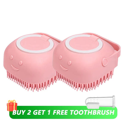 Silicone Bathing Brush with Shampoo Dispenser