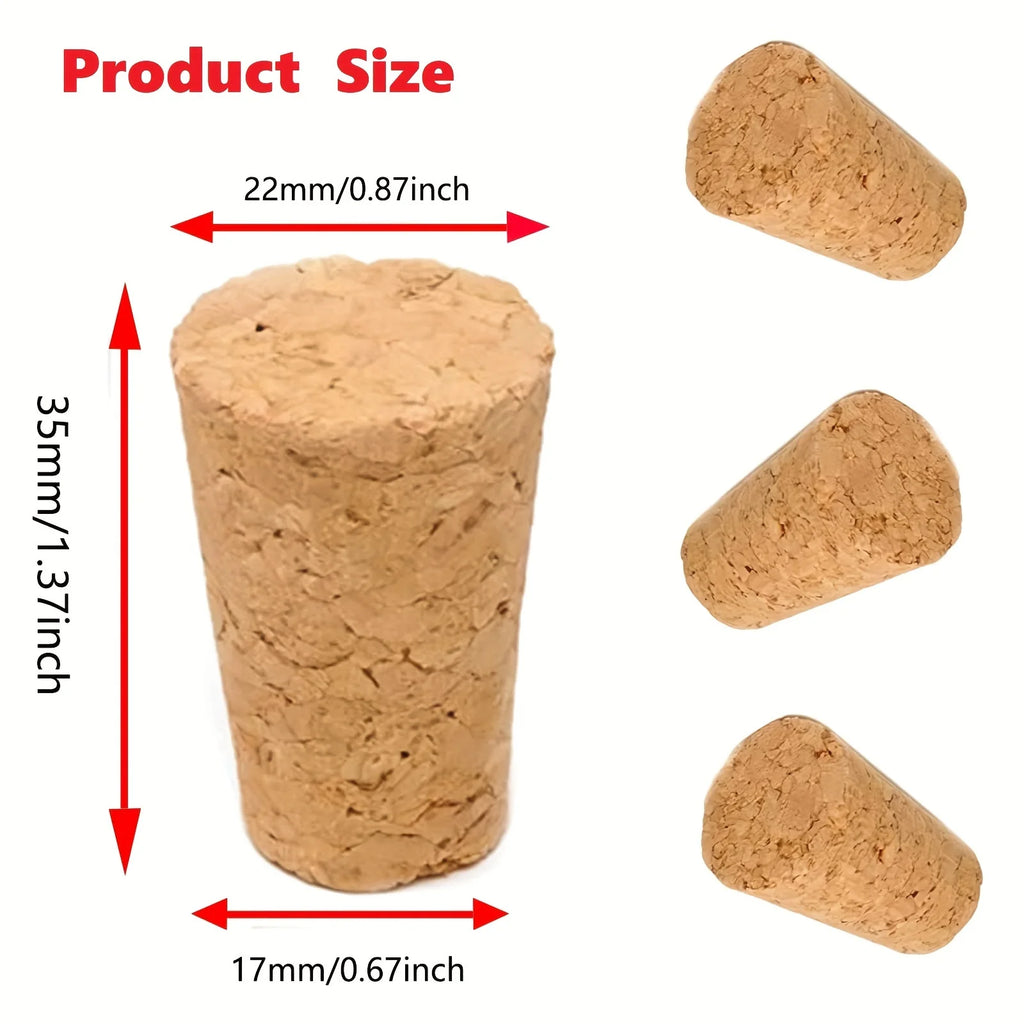 30pcs 22*17*35mm Conical Glass Bottle Stopper Home Brew Wine Jar Plug Beer Bottle Oak Cork Pudding Container Wood Lid Bottl Cap