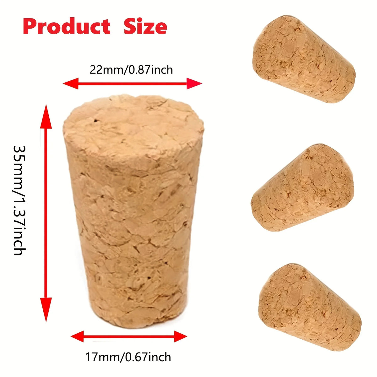 30pcs 22*17*35mm Conical Glass Bottle Stopper Home Brew Wine Jar Plug Beer Bottle Oak Cork Pudding Container Wood Lid Bottl Cap
