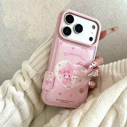 Cute Cartoon Strawberry Bow Rabbit Phone Case For iPhone
