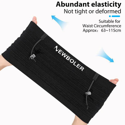 NEWBOLER Elastic Sports Waist Bag Pack Running Race Number Belt Triathlon Marathon Race Cycling Mountaineering Phone Waist Bag