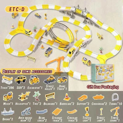 Kids Electric Track Toy Engineering Minin Car Set Puzzle Boy Toys Track Car Train Toys For Children Birthday Christmas Gifts