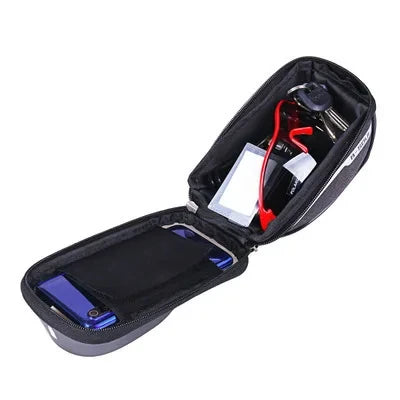 Waterproof Touch Screen Bike Handlebar Bag with Sun Shade Cover 1L Polyester Cycling Phone Pouch