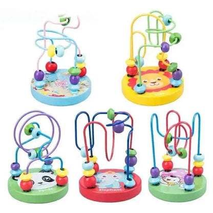 Colorful Wooden Roller Coaster Educational Circle Toy For Preschool Learning Bead Maze Toy Perfect Gift For Young Children