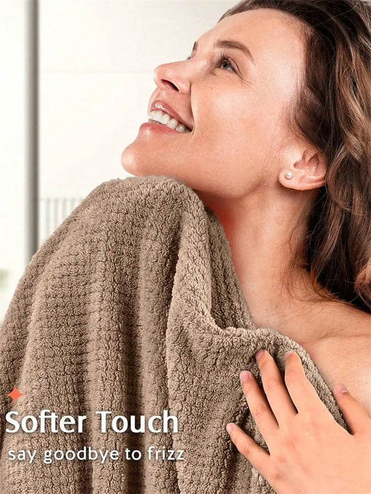 1pc Microfiber Hair Towel, Soft Quick Dry Hair Wrap, Minimalist Solid Color