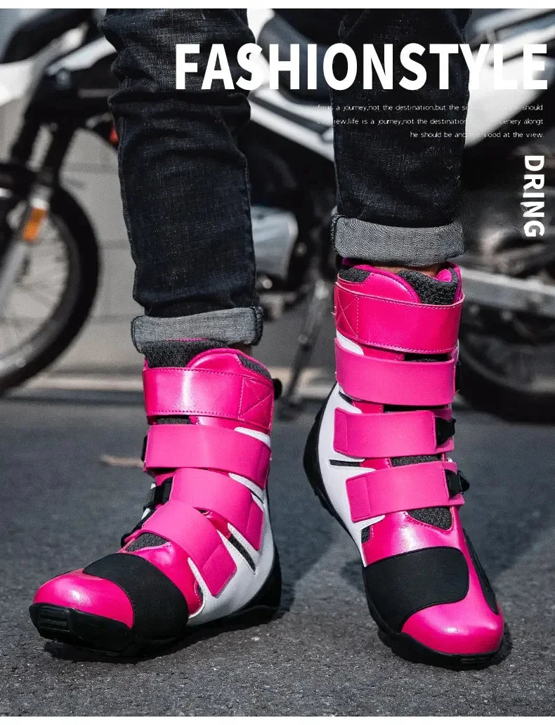 New Waterproof Men's Dirt Bike Shoes Men's Motorcycle Boots New Comfortable Leather Protective Boots Anti-slip Wear-resistant