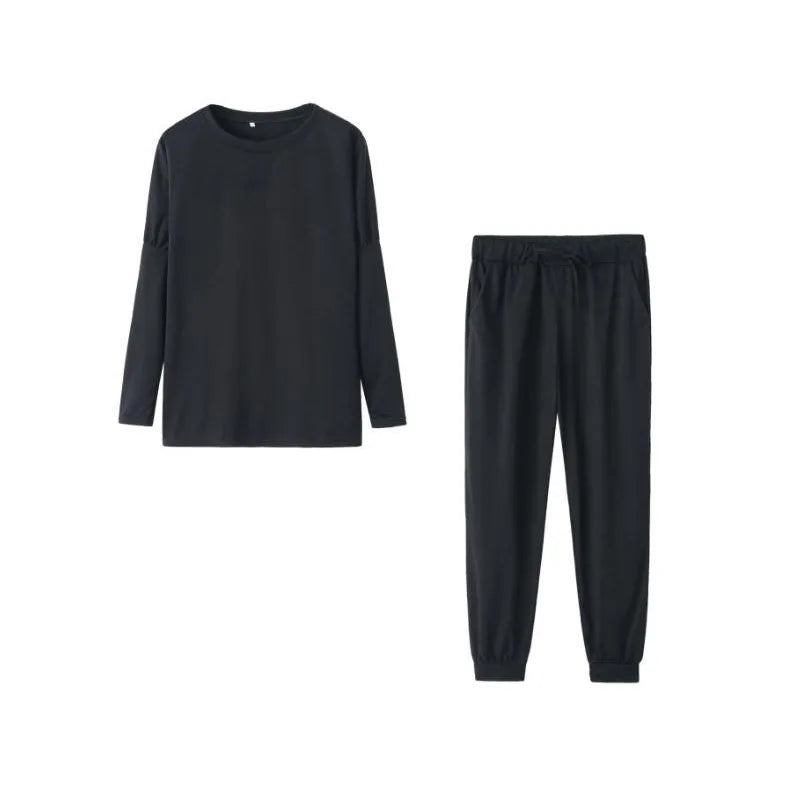 Women’s Casual Solid Color Hoodie Tracksuit — Oversize Two-Piece Set
