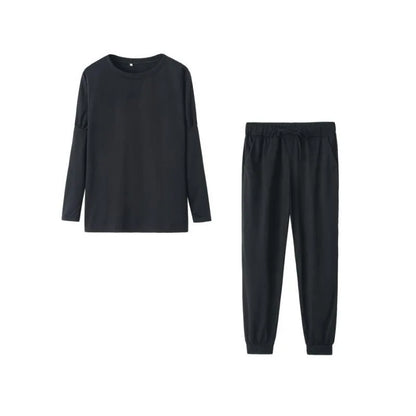 Women’s Casual Solid Color Hoodie Tracksuit — Oversize Two-Piece Set