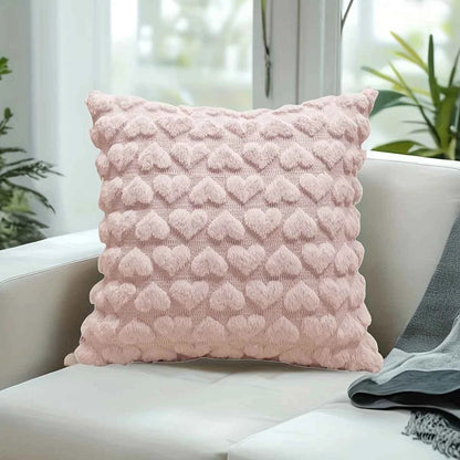 1pc Modern Solid Color Love Plush Throw Pillow Cover,Valentine's Day Cushion Cover,Home , Room,Bedroom,Living Room,Sofa Decor