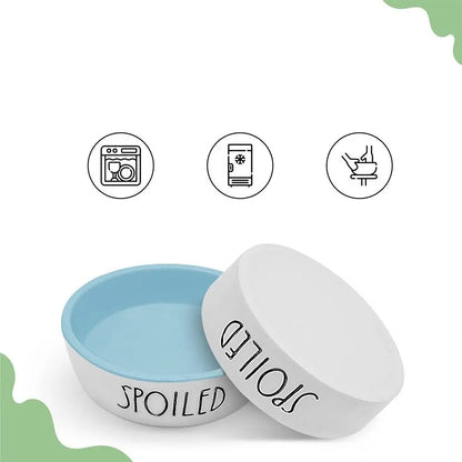 Cute Ceramic Pet Bowl – Non-Slip Dog & Cat Food & Water Feeder