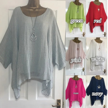 Women's Batwing Sleeve Solid Blouse — 3/4 Sleeve Casual Elegant Top