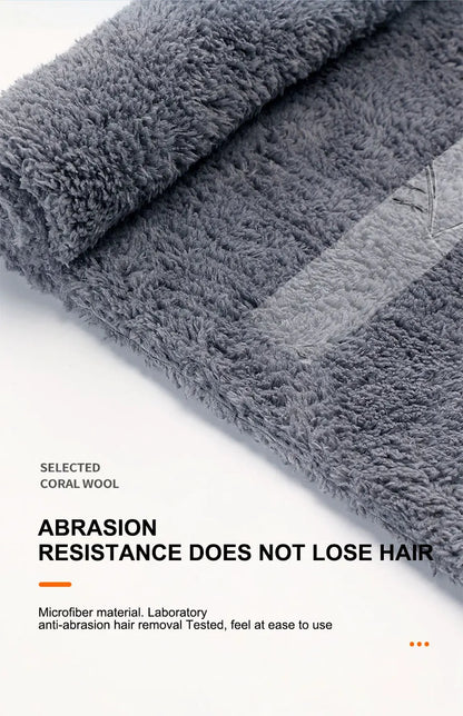 Coral Velvet Car Wash Towel, 40x100cm No-Hem